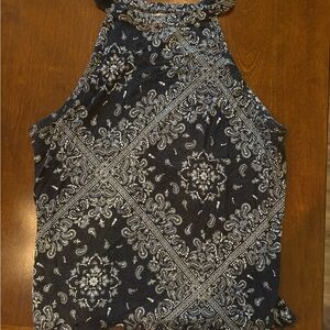 Black Paisley Halter Top